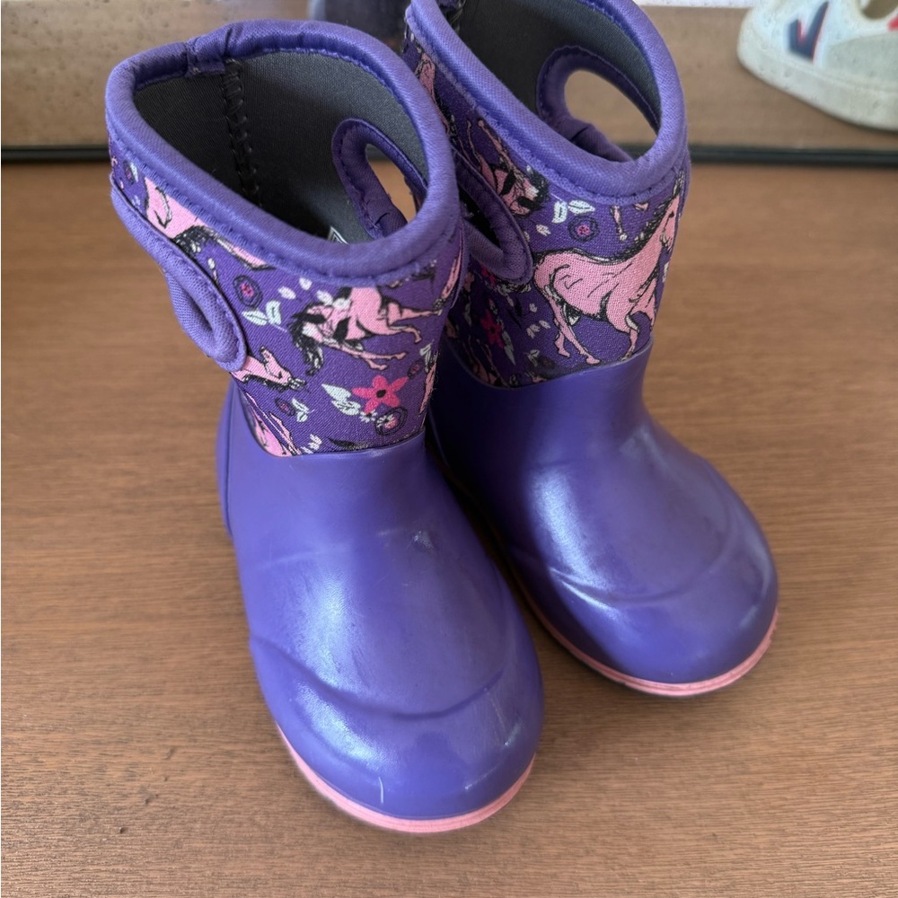 Bogs Purple and Pink Rain & Snow Boots with Unicorn Design